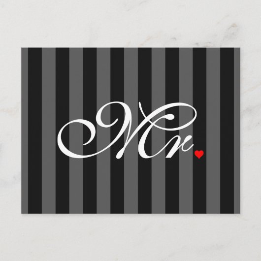 De heer Husband Groom Zijne Hers Newly Weds Briefkaart (Voorkant)