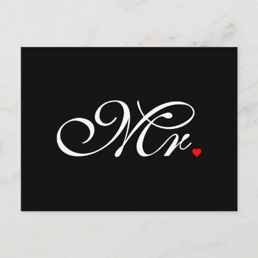 De heer Husband Groom Zijne Hers Newly Weds Briefkaart (Voorkant)