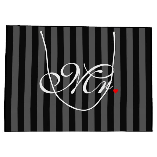 De heer Husband Groom Zijne Hers Newly Weds Groot Cadeauzakje (Achterkant)