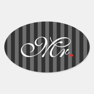 De heer Husband Groom Zijne Hers Newly Weds Ovale Sticker