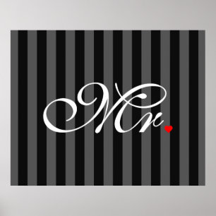 De heer Husband Groom Zijne Hers Newly Weds Poster