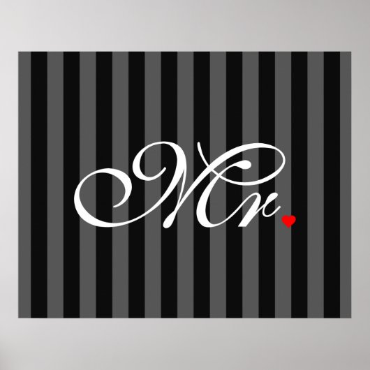 De heer Husband Groom Zijne Hers Newly Weds Poster (Voorkant)