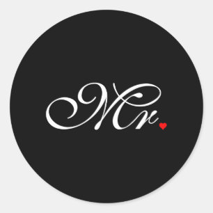 De heer Husband Groom Zijne Hers Newly Weds Ronde Sticker