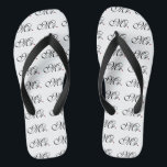 De heer Husband Groom Zijne Hers Newly Weds Teenslippers<br><div class="desc">Mr. en Mrs. Husband Wife Zijn haar pas gedraagt op een aangepaste set teenslippers die draag of te delen zijn. De borduurlijke design u kunt gemakkelijk personaliseren zijn beschikbaar in een selectie van populaire kleurenopties. Gebruik de link "Vraag deze ontwerper" om contact met ons op te nemen met uw speciale...</div>