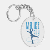 De heer Ice Guy Figuur Skating Mannen Boys Skater Sleutelhanger (Voorkant Links)