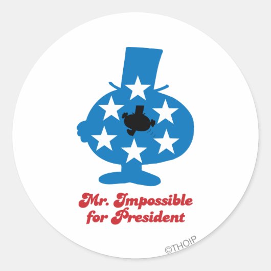 de heer Impossible For President Ronde Sticker (Voorkant)