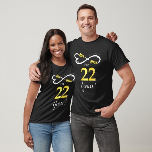 De heer Infinite Love Married Jubileum 22 jaar T-shirt (Unisex)