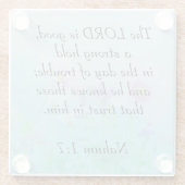 De Heer is goed - Nahum 1:7 Glazen Onderzetter (Achterkant)