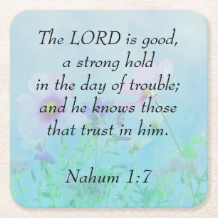 De Heer is goed - Nahum 1:7 Kartonnen Onderzetters