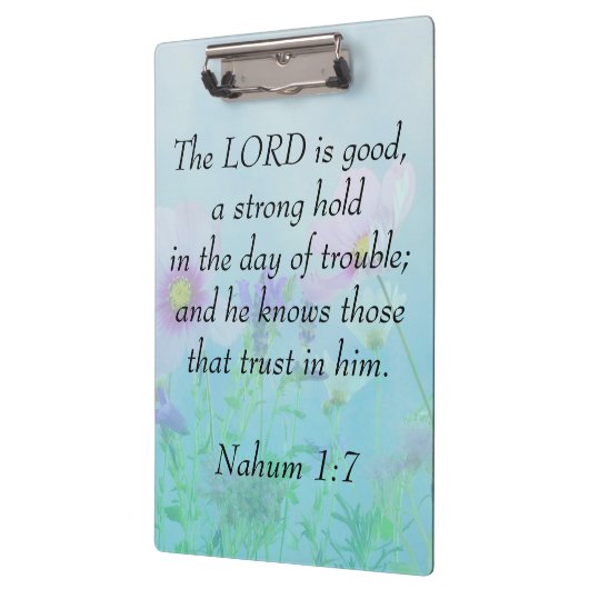 De Heer is goed - Nahum 1:7 Klembord (Links)