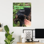 De Heer is mijn Bijbelse Afbeelding van Shepherd Poster (Thuiskantoor)