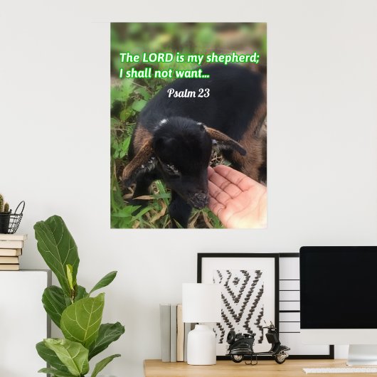 De Heer is mijn Bijbelse Afbeelding van Shepherd Poster (Thuiskantoor)