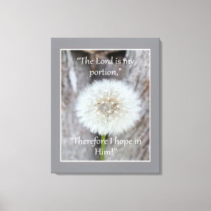 De Heer is mijn deel Bijbel Schrift Quote Poste Canvas Afdruk