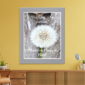De Heer is mijn deel Bijbel Schrift Quote Poste Canvas Afdruk (Insitu (Woonkamer))