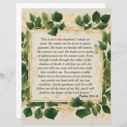 De Heer is mijn Herder Gebed (Voorkant / Achterkant)