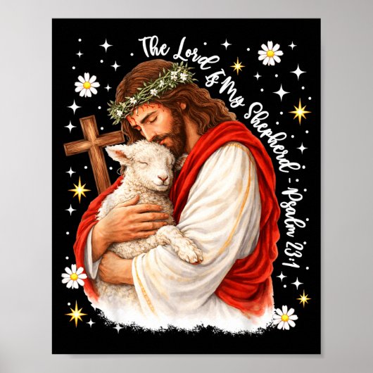De Heer Is Mijn Herder Jezus Christelijk Pasen Poster (Voorkant)