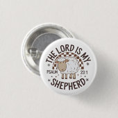De Heer is mijn herder Jezus Dankdag Ronde Button 3,2 Cm (Voorkant /achterkant)