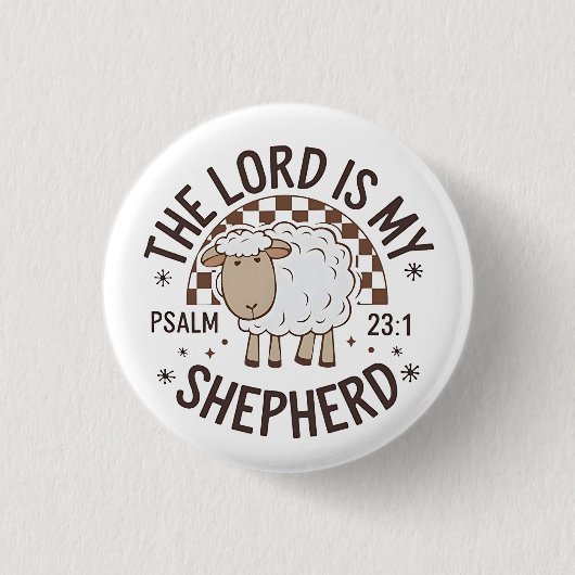 De Heer is mijn herder Jezus Dankdag Ronde Button 3,2 Cm (Voorkant)