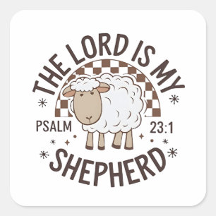 De Heer is mijn herder Jezus Dankdag Vierkante Sticker