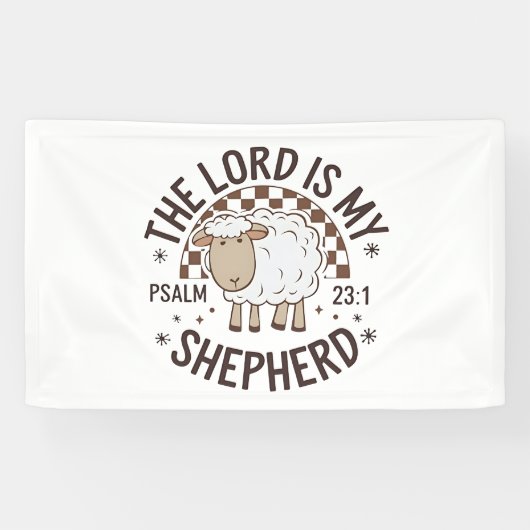 De Heer is mijn herder Jezus Thanksgiving Spandoek (Horizontaal)