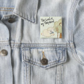 de heer is mijn herder kinder christelijk vierkante button 5,1 cm (In situ)