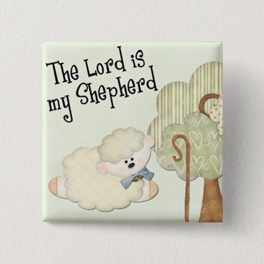 de heer is mijn herder kinder christelijk vierkante button 5,1 cm (Voorkant)