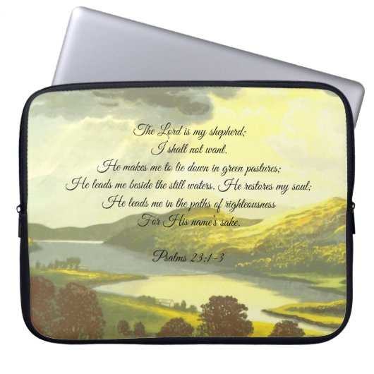 De Heer is mijn Herder  Laptop Sleeve (Voorkant)