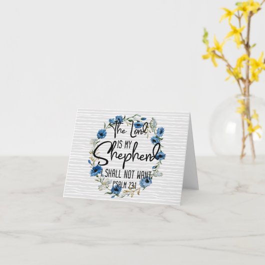 De Heer is mijn herder| Psalm 23:1 Bijbelversies Kaart (Gele Bloem)
