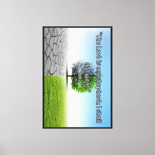 "De Heer Is Mijn Herder Psalm 23:1 Inspiratie Canvas Afdruk