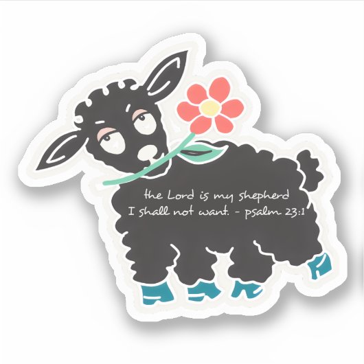 De Heer is mijn Herder Psalm 23:1 Minimalistisch Sticker (Voorkant)