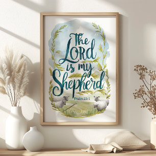 De Heer is mijn Herder Psalm 23:1 Pastorale kunst Poster