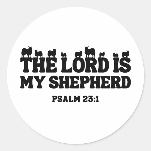 De Heer is mijn Herder (Psalm 23:1) Ronde Sticker (Voorkant)