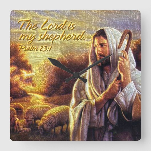 De Heer is mijn herder Psalm 23:1 wandklok (Voorkant)