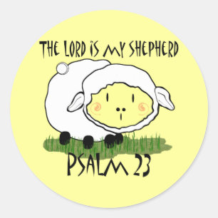 De HEER is mijn herder Psalm 23 Baby t-shirt- U Ronde Sticker