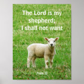 De Heer is mijn herder, psalm 23, een lam poster (Voorkant)