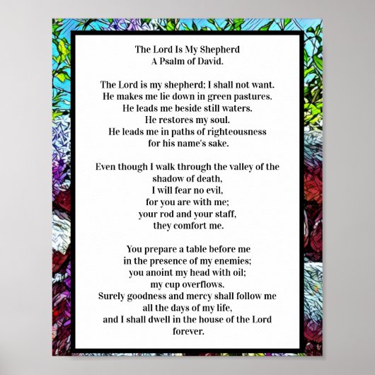De Heer Is Mijn Herder | Psalm 23 Elegant Ontwerp Poster (Voorkant)