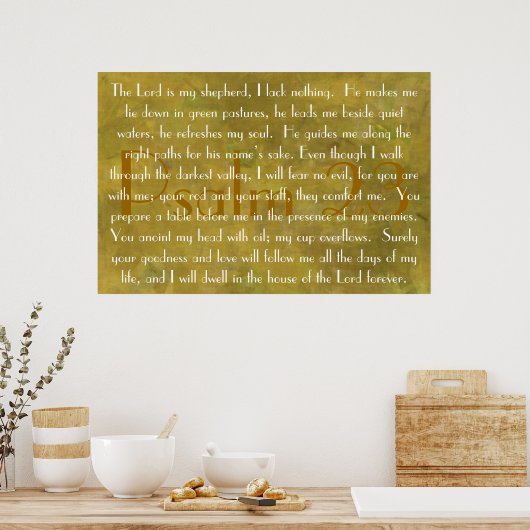 De Heer is mijn herder Psalm 23 gebed Poster (Keuken)