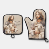 De Heer is mijn Herder Psalm 23 Ovenwant & Pannenlap Set (Voorkant)