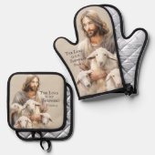 De Heer is mijn Herder Psalm 23 Ovenwant & Pannenlap Set (Voorkant / Achterkant)