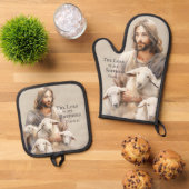 De Heer is mijn Herder Psalm 23 Ovenwant & Pannenlap Set (Top down)