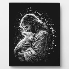 De Heer is mijn Herder. Psalm 23. Plaquette & ezel Fotoplaat