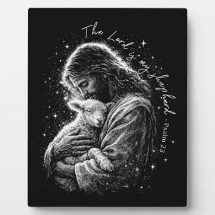 De Heer is mijn Herder. Psalm 23. Plaquette & ezel Fotoplaat