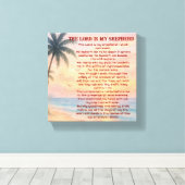 De Heer Is Mijn Herder Psalm 23 Sunset Beach Canvas Afdruk (Insitu (Houten vloer))