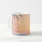 De Heer Is Mijn Herder Psalm 23 Sunset Beach Koffiemok (Voorkant links)