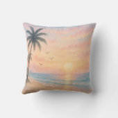 De Heer Is Mijn Herder Psalm 23 Sunset Beach  Kussen (Achterkant)