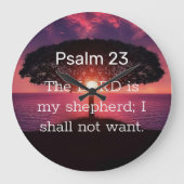De Heer is mijn Herder Psalm 23 Sunset Tree Grote Klok (Voorkant)