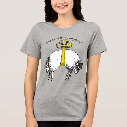 De HEER is mijn herder Psalm 23 Tri-Blend Shirt (Voorkant)