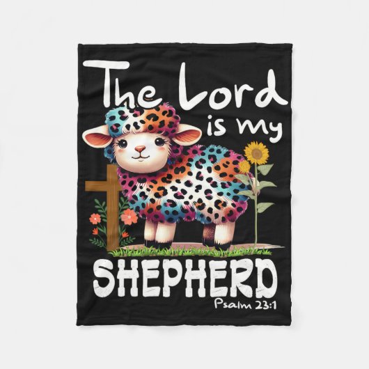 De Heer Is Mijn Herder Psalm Schattig Schaap Pasen Fleece Deken (Voorkant)