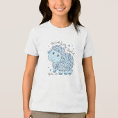 De Heer is mijn Herder - Schapenontwerp Christelij Tri-Blend Shirt (Voorkant)