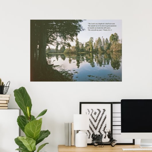 De Heer is mijn herder — Variatie D Poster (Thuiskantoor)